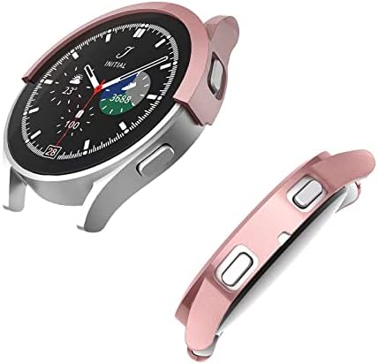 Случај за Samsung Galaxy Watch 4 и Cover 40mm, Jhacoko Temented Glass Screen Protective Film и тврд компјутер браник постави Samsung Watch