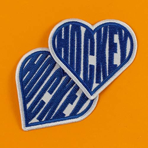Хокејско срце за навивачи - Спортски амблем - Везено железо на - Големина: 3,1 x 3 инчи