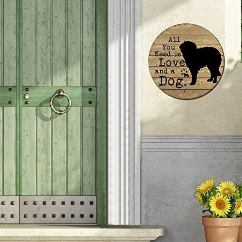 Смешна тркалезна кучиња метални калај знаци сè што ви треба е loveубов и кучиња ретро венец знак миленичиња кучиња врата закачалка знак гроздобер метална уметност о?