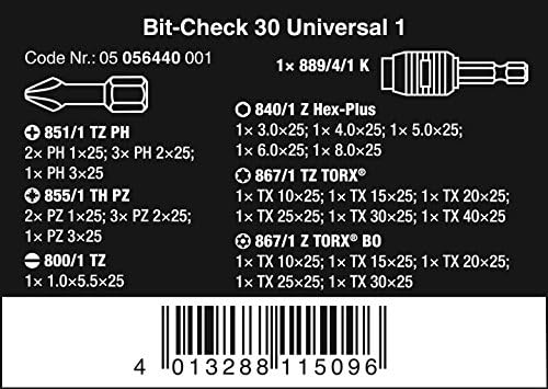 Вера-5056440001 П. Н. Е. Универзален Рапидаптор Бит-Чек, 30-Парче Сет