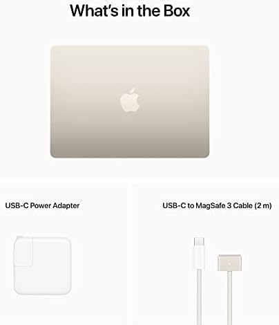 Apple 2022 Macbook Air Laptop Со m2 chip: 13,6-инчен Дисплеј За Течна Мрежница, 8GB RAM МЕМОРИЈА, 512gb Ssd Складирање, Тастатура Со