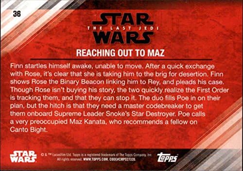 2018 Топс Војна на Starвездите Последната серија edеди 2 виолетова #36 Постигнувајќи до трговската картичка во Маз во сурова состојба
