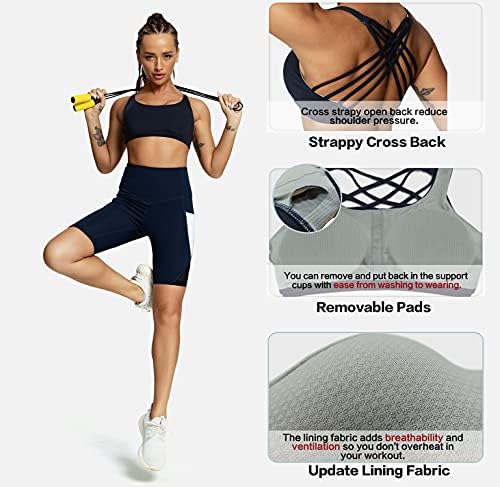 Queenieke Womens Yoga Sports Bra светлина поддршка, бесплатно да се биде градник 77889