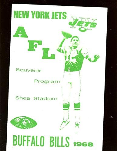 1968 АФЛ Програма Бафало Сметки Во Њујорк Авиони Со Џо Намат Пред Насловната Страница Вгекс-Нфл Програми