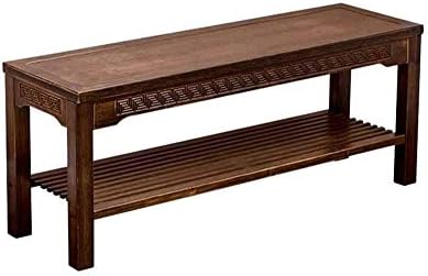 Bandua Bamboo Shoe Bench, 2-двостепено решетка за чевли, организатор за складирање на чевли со седиште, идеално за дневна соба,