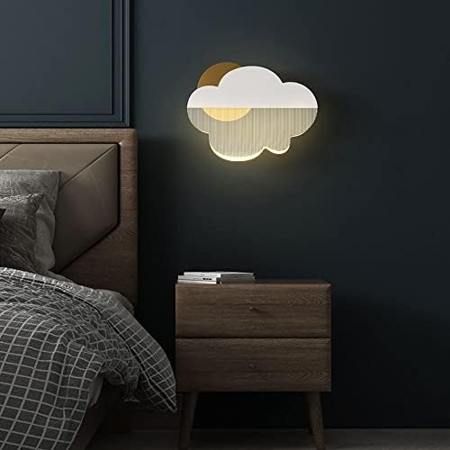 Lizидни ламби на Лизвиз за деца, облак ламба едноставна модерна момче и девојче цртан филм LED wallидни светла, спална соба за кревети