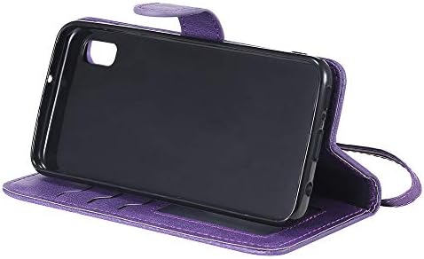 XYX Паричник Случај За Samsung A10e, 2 Во 1 Еднобоен Пу Кожа Паричник Случај Со Магнетни Автомобил Монтирање Заштитна Кутија За Galaxy A10e SM-A102U, Виолетова