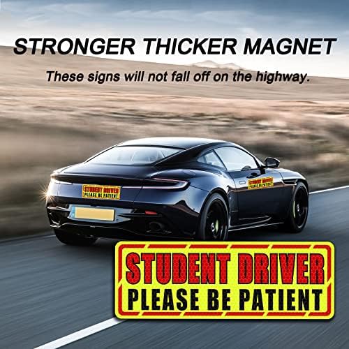 Магнет за возач на студентски возач за автомобил, задебелен, трпелив студент возач, нов возач магнетски возач за безбедност на возачи на возила