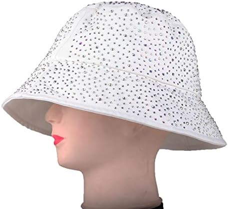 Womenените што ја тресат корпата шапка залепена искра, сјајна кристална корпа за сонце, пакувано лето на отворено капа за девојчиња тинејџери патувања