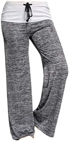 Angongnywell женски јога панталони широки нозе удобно влечење лабава дневна долга палацо тренингот панталони панталони