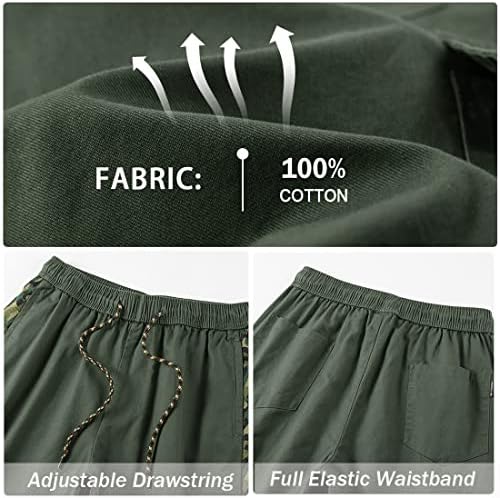 MSMSSEенски обични карго -шорцеви еластични памучни памучни лабави лабави се вклопуваат повеќе џебови на отворено