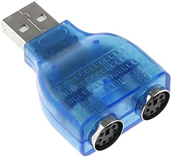 DGZZI USB ДО PS/2 Конвертор 2pcs Blue USB Машки Во Двоен PS2 Женски Адаптер За Конектор На Глувчето На Тастатурата