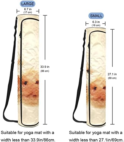 Мед Свиња Портрет Геометриски Форми Јога Мат Кеси Целосна Поштенски Јога Носење Торба За Жени Мажи, Вежба Јога Мат Превозникот Со Прилагодливи