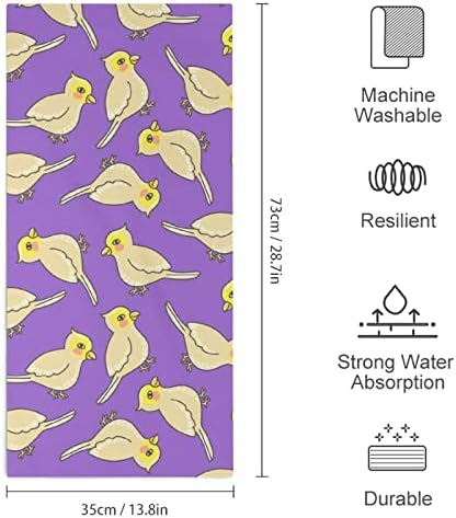 Симпатична цртана кокатил папагал пешкир за миење садови 28,7 x13.8 крпи за лице Суперфинирани влакна Високо апсорбирачки крпи крпи