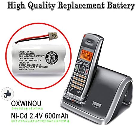 Oxwinou BBTY0651101 Батеријата компатибилна со Uniden BT1007 BT-1007 BT904 BT-904 BT1015 BBTY0460001 BBTY0510001 BBTY0624001 BBTY0700001 HHR-P506, HHR-P506A Телефон без кривина