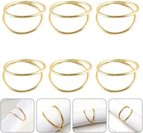 Хемотон накит-прстени 6 парчиња елегантни прстени од салфетка легура метални салфетки прстени Декоративни сервисни прстени држачи за салфетки