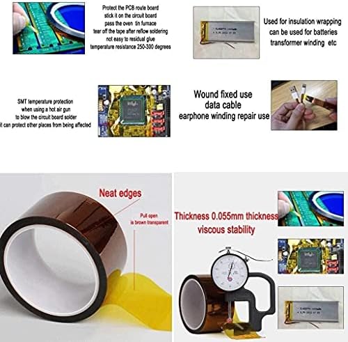 Zjff Kapton High Temp Leadive Lape, лента отпорна на топлина ПИ филмска лента за изолација - лента за маскирање полиимид за лемење, облога во