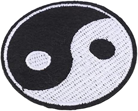 Шие или железо на закрпи 12 парчиња, 2x2.2in zen yin yin yang извезена лепенка кинеска таоизам симбол за везење аплици за лого на таиџи