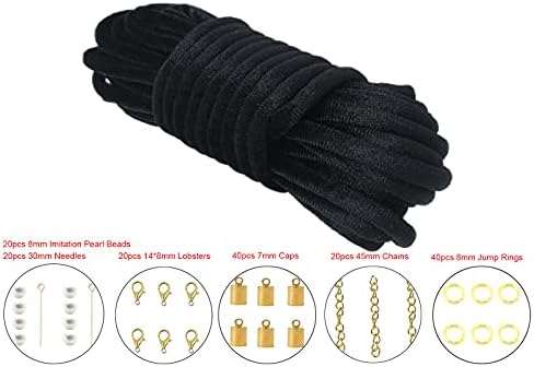 Памир Тонг 10 јарди 7 мм мек кадифен кабел со тркала, кабелски кабел за ткаенини за правење накит, шиење, DIY