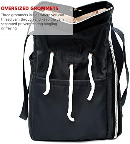 MyBagzing голема торба со коцки, торба за плетење, торба со предиво и тота со големи отвори и џебови за добавувачи на плетење и коцки, додатоци