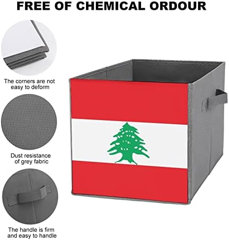 Знаме На Либан Големи Коцки Канти За Складирање Склопувачки Платно Кутија За Складирање Организатори На Плакарот За Полици
