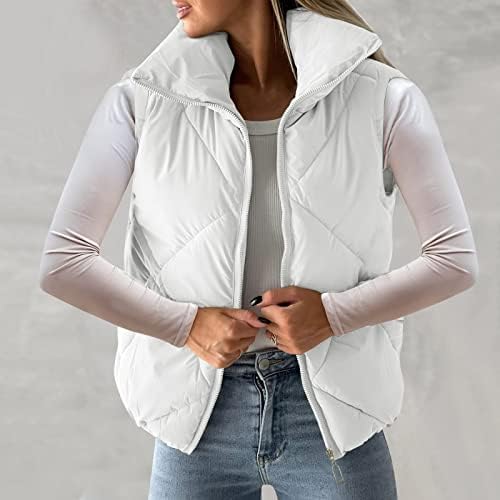 Xiloccer omeенски модни јакни женски џебови целосен поштенски долги ракави ватирана јакна кратки меурчиња елек палто палто зима