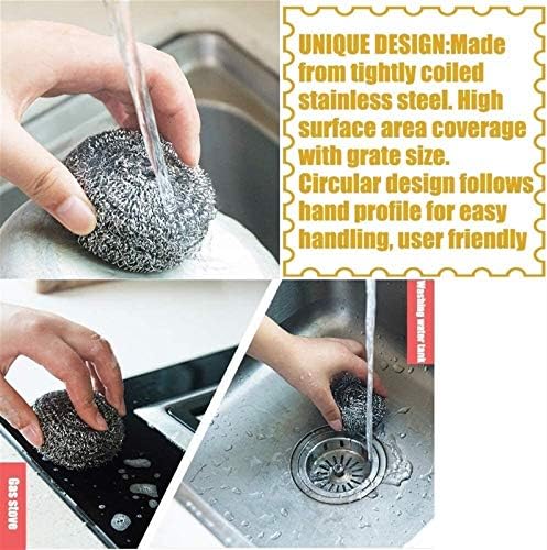 Чистач за чистење на сунѓер од не'рѓосувачки челик со рачка 30 парчиња Поставете големи алатка за чистење метална метална метална метална алатка