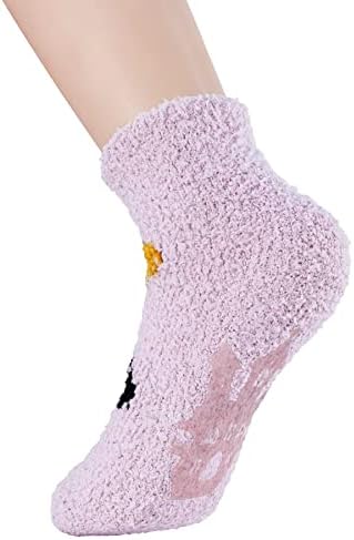Зандо пријатни нејасни чорапи за женски болнички чорапи со затегнувања за жени што не се лизгаат чорапи, лизгачки чорапи спијат меки чорапи