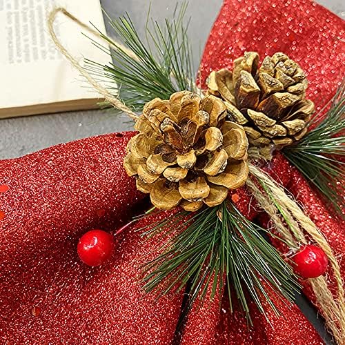 Орнамент со борови лакови Божиќни лакови орев рачно изработен лак декоративен лак за венец Божиќ Божиќно сјај