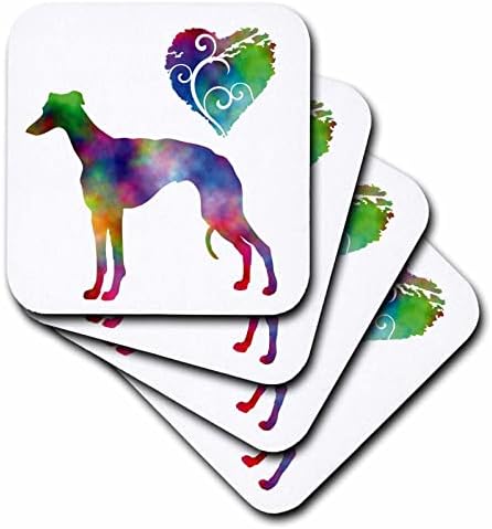 3drose Љубов Greyhound-Вратоврска Боја Greyhound и Вител Срцето-Coasters