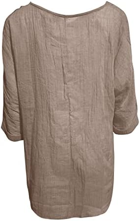 Женски летни врвови за работа фустани случајни v вратот копче надолу со кратки ракави кошули што излегуваат на трендовски деловен елегантен врвен блуза