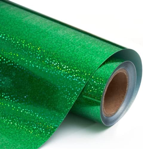 Ironелезо-он холографска зелена топлина пренесување винил 12 × 15 метри тркала на винил за DIY дизајн