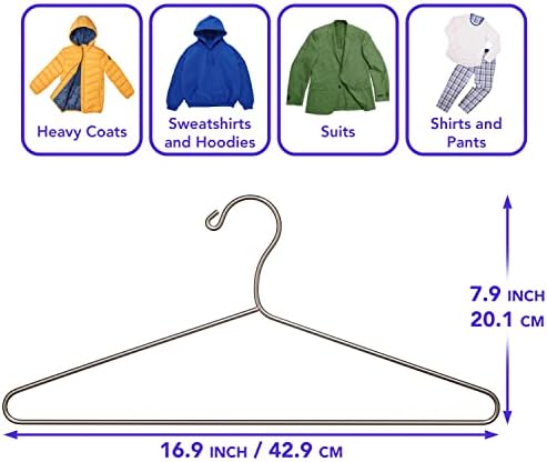 Поставете закачалка за силни метални облеки во USTECH | Тешки палто, пантолони и стандардни закачалки | Чувајте ја облеката организирана