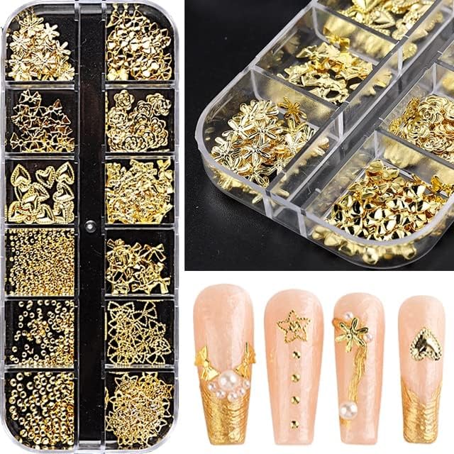 Розови нокти rhinestones кристална декорација сјајна лак за срцеви мониста привлечност за накит за маникир DIY додатоци NT12GPZ -4 -