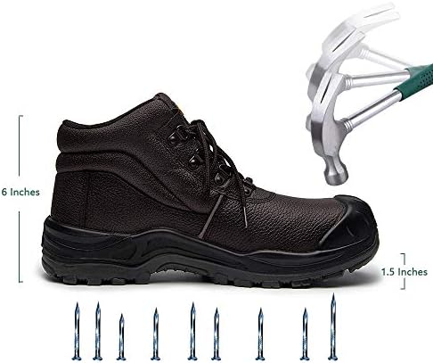 DRKA, отпорни на вода, чизми за челични пети за мажи, 6 '' безбедносни чизми со оценка на EH EH