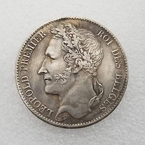Занаети Белгија 1841 5 ФРАНЦИ Месинг Сребрени Стари Монети Меморијална Колекција На Монети Комеморативна Монета