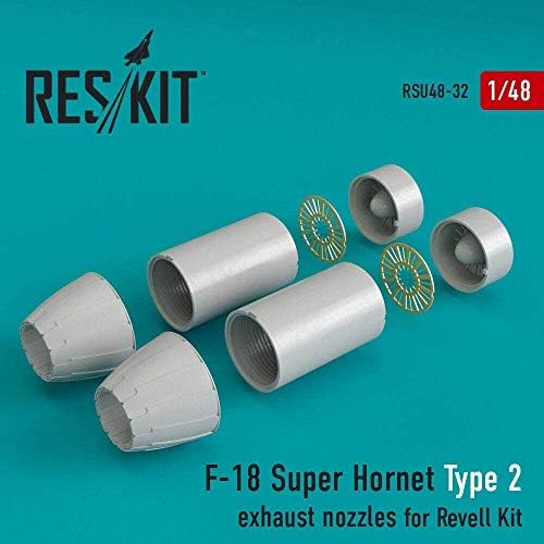 Reskit RSU48-0032- 1/48 F-18 SUPER HORGNET Type 2 Издувни млазници за детали за смола Revell Kit