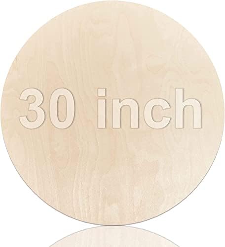 Круги од иверица од балтичка бреза BB/BB 30inch занаетчиски дрвени чаршафи 0,24in дебели дрвени кругови пакувања од 1 природна дрвена