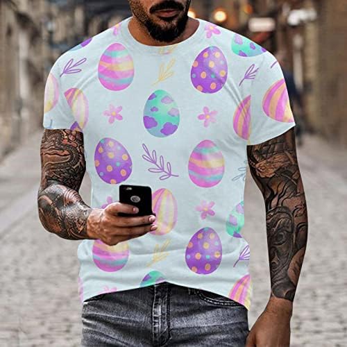 2023 година Нова машка Велигденска модна лежерна дигитална дигитална 3Д печатена маица со тркалезен врат и кратки ракави врвни блузи мажи