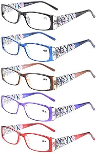 Eyekepper 5-пакет Стилски изглед на Aeropittura Aeropittura пролетни шарки женски очила за читање +1,5