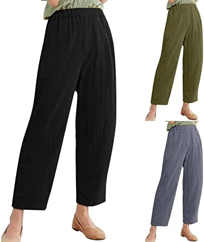 Женски обични панталони за летни жени лабави едноставни панталони обични панталони женски плус големина обични панталони костуми за костуми