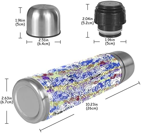 Вакуум од кожа од не'рѓосувачки челик изолирана кригла Апстрактна текстура Термос шише со вода за топли и ладни пијалоци деца возрасни 16 мл