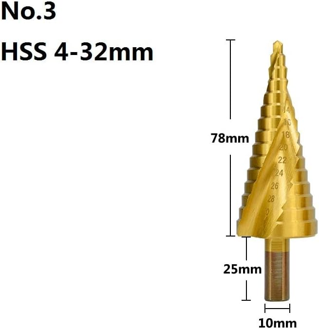 Вежба за чекори на чекори за вежбање со конус обложена 4-12/20/32мм јадро бит за дупчење за дрво метал за дупчење спирална жлебна дупка за конуси