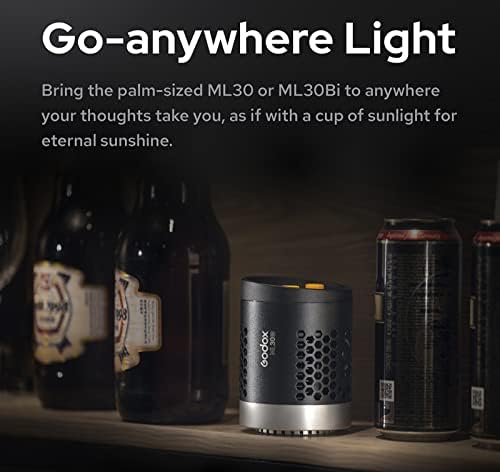 Godox ML30 ML-Kit1 LED Видео Светлина, CR 96+ TLCI 97+, 8590Lux@1m, 4fx Ефекти, Slient Режим, СО 2x NP970 Литиумска Батерија, Безжична