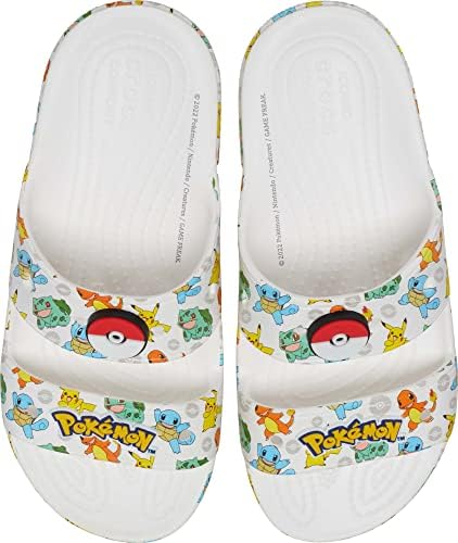 Crocs Unisex Classic Pikachu Sandals, Slide Pokemon Slide, бело/мулти, 6 американски мажи