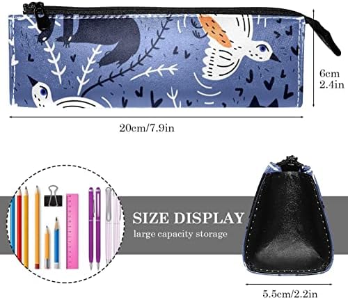Laiyuhua Преносна стилска торба со моливи, пун кожен пенкало, компактен патент торбички, козметичка торба канцеларија додаток
