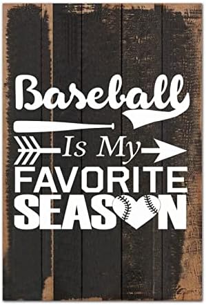 Гроздобер стил дрво знак бејзбол тема цитати бејзбол е мојот омилен сезонски wallид што виси уметност дрвена плакета за тремот дневна