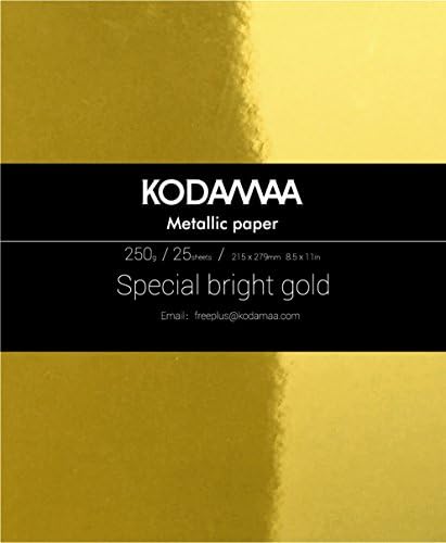 Кодамаа Премиум Шимер Арт Занает Злато/Сребрена метална хартија, повеќенаменски картон совршен за занаетчиство на фестивали, пакување