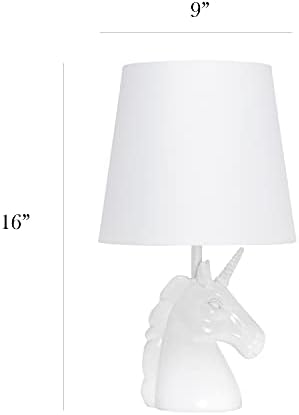 Едноставни дизајни LT1078-Ird Sparkly Glitter Unicorn Table Lamp, Iridescent