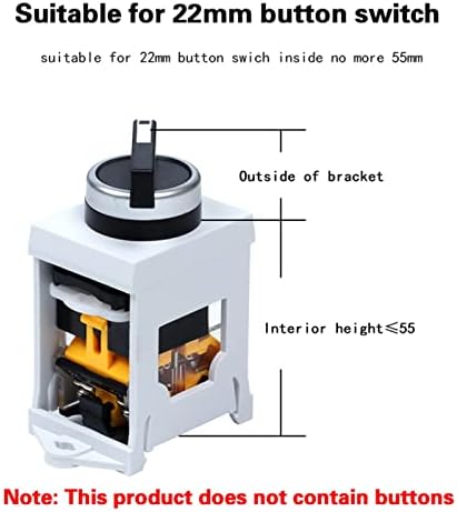 BNEGUV копче за прекинувач на копчето за сигнал за сигнал за држач за прицврстување на шината може да се инсталира прекинувач за копче од 22мм LA38 Lay37 Lay37 XB2 копче за држач